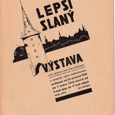 Brožura s články ze soudobých novin o první výstavě Lepší Slaný