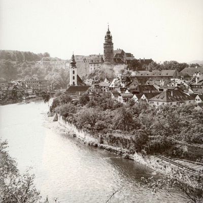 Krumlov - město postavené v 15. století - Jižní Čechy Československo 1928